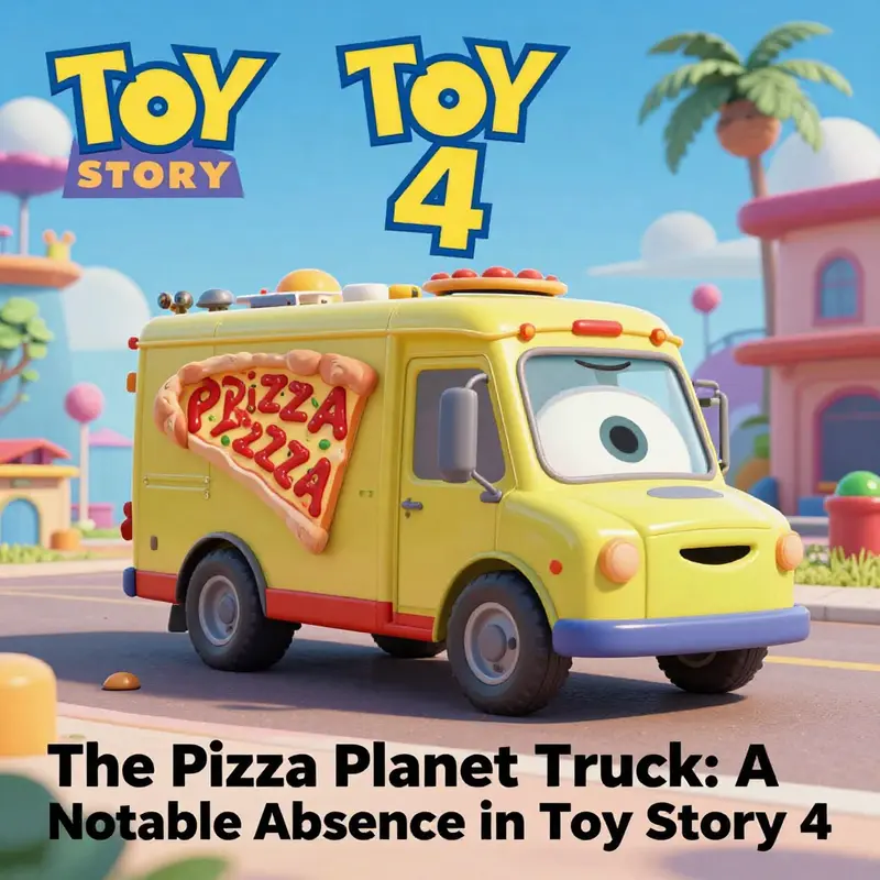 Analyzing the absence of the Pizza Planet Truck in Toy Story 4’s colorful environment.