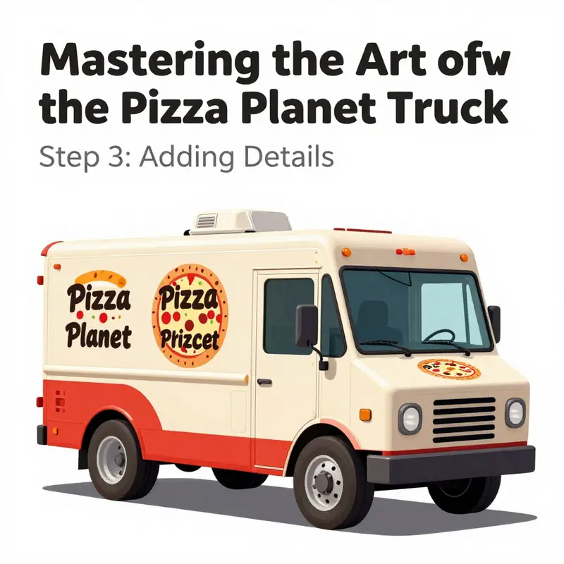 An overview of the whimsical design elements of the Pizza Planet Truck.