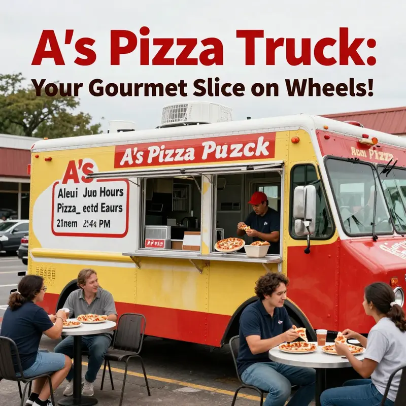 A’s Pizza Truck is open for delightful slices on Thursdays, serving the community with passion.