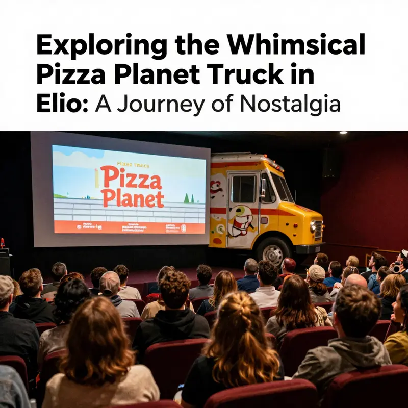 The Pizza Planet Truck dances in the colorful and whimsical world of Elio.