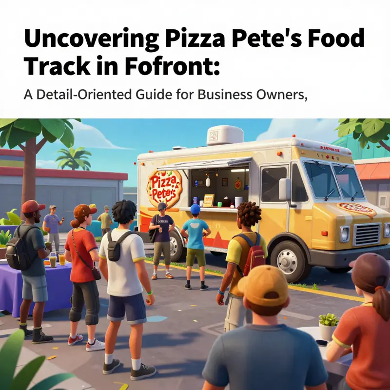 Pizza Pete’s Food Truck marked on the Fortnite map, showcasing its strategic location.