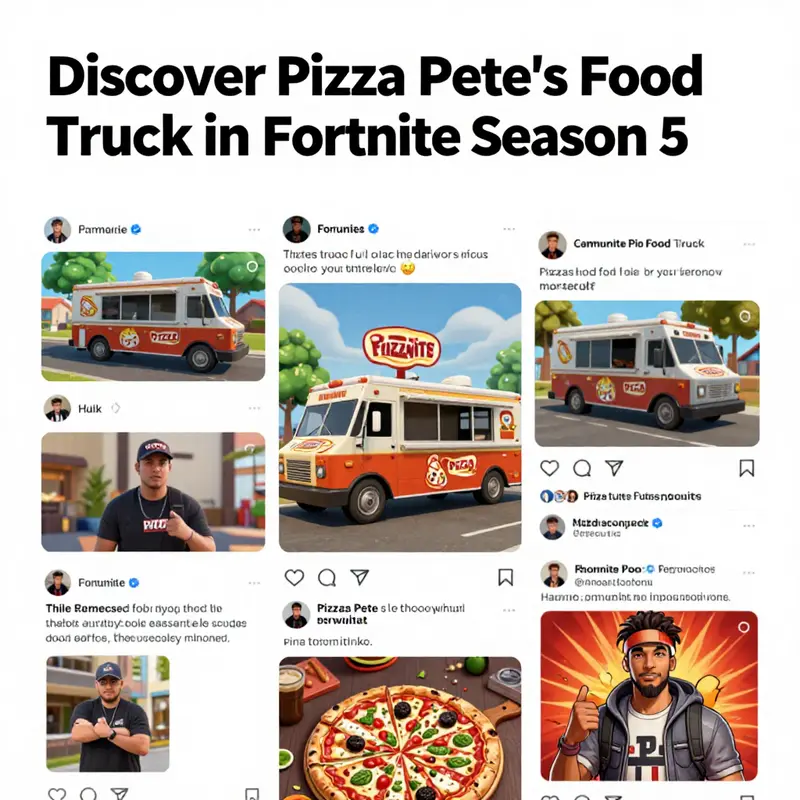 The strategic location of Pizza Pete’s Food Truck in Fortnite Season 5.