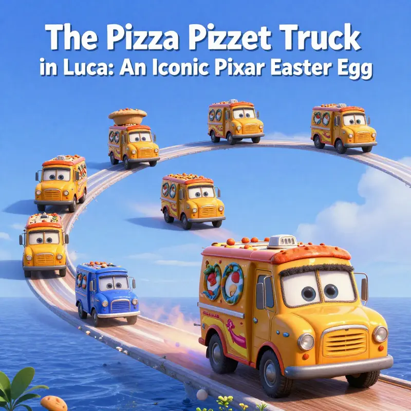 The Pizza Planet Truck’s cameo in Luca, a nod to Pixar’s artistic heritage.