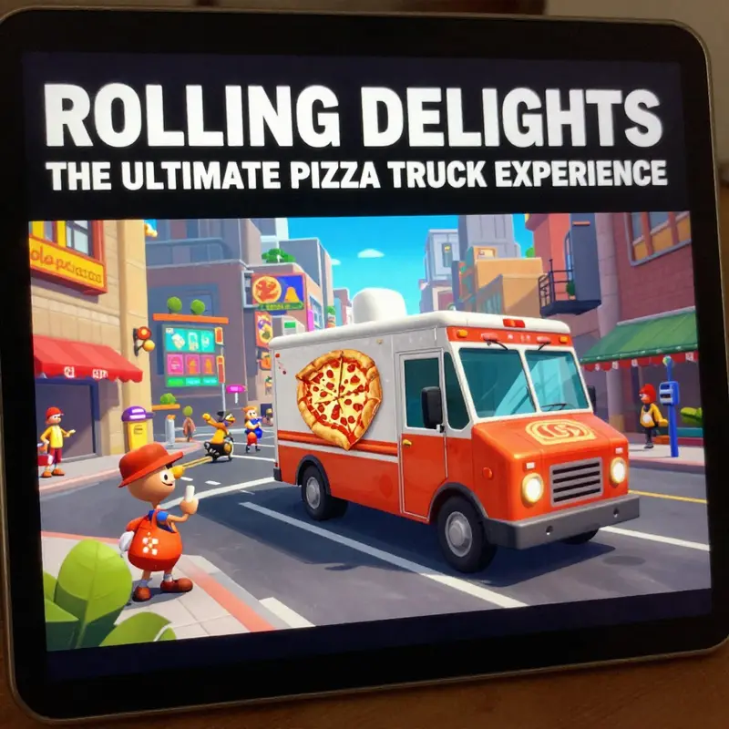 Operational excellence on display at a local food event featuring a colorful pizza truck.