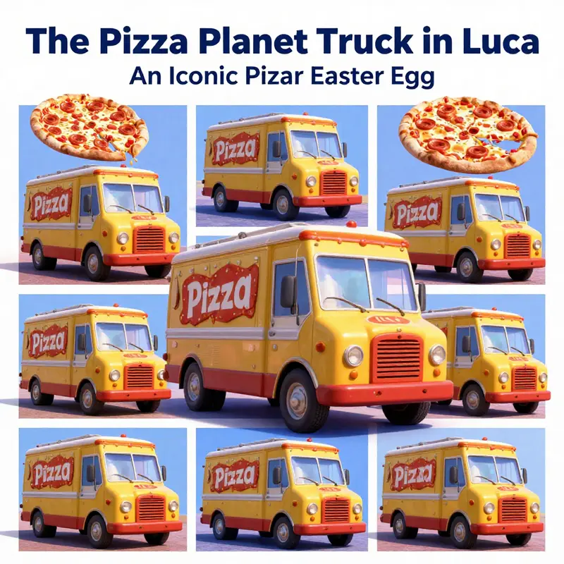 The Pizza Planet Truck’s cameo in Luca, a nod to Pixar’s artistic heritage.