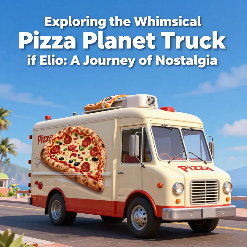 The Pizza Planet Truck dances in the colorful and whimsical world of Elio.