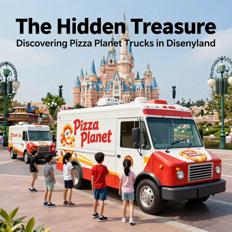 Families eagerly searching for hidden Pizza Planet trucks throughout Disneyland.