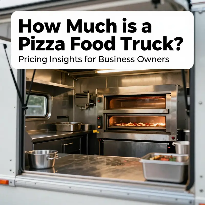 An overview of diverse pizza food trucks representing various price ranges and features.