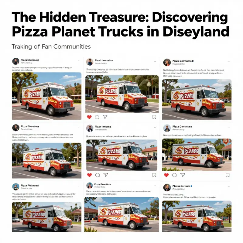 Families eagerly searching for hidden Pizza Planet trucks throughout Disneyland.