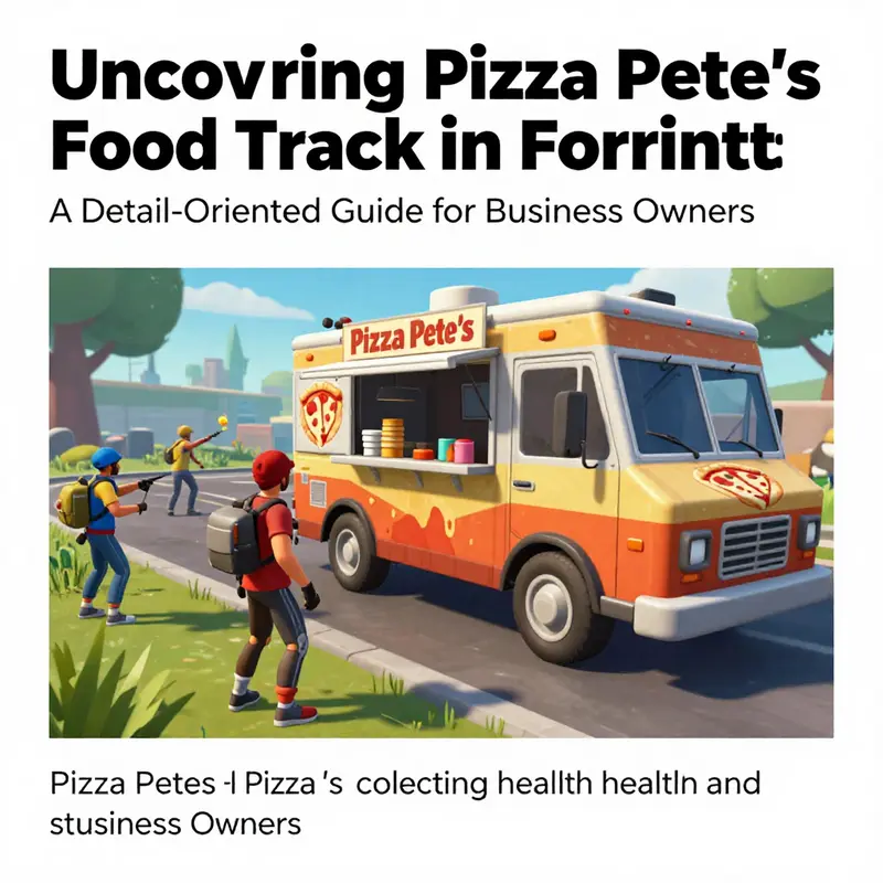 Pizza Pete’s Food Truck marked on the Fortnite map, showcasing its strategic location.