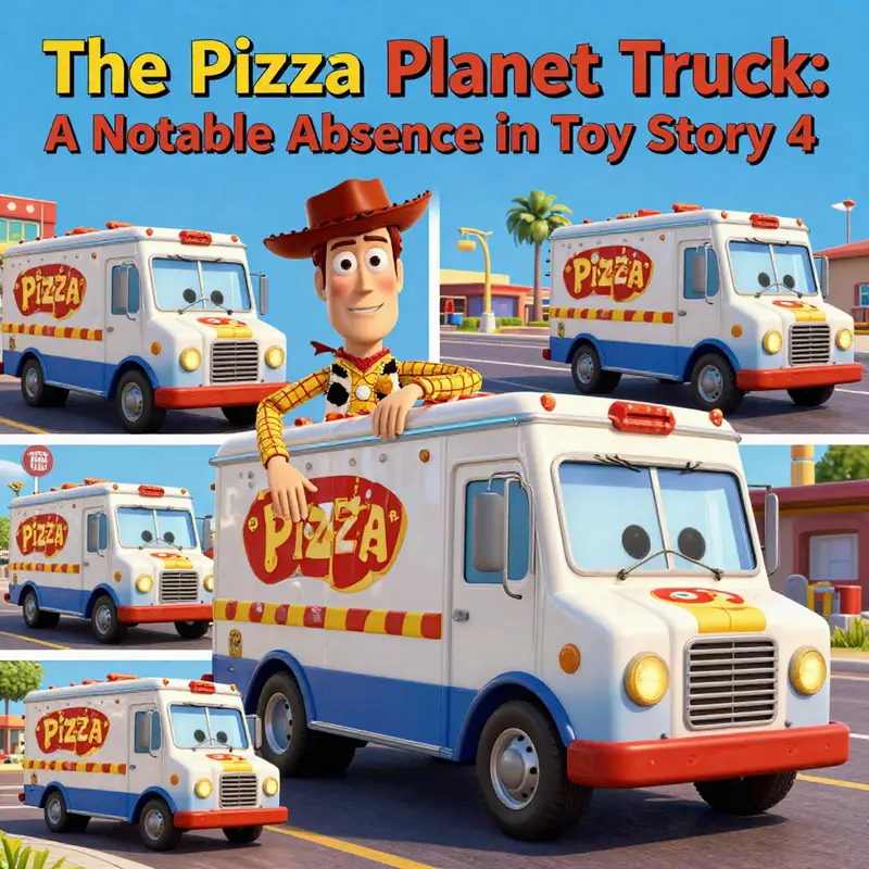 Analyzing the absence of the Pizza Planet Truck in Toy Story 4’s colorful environment.