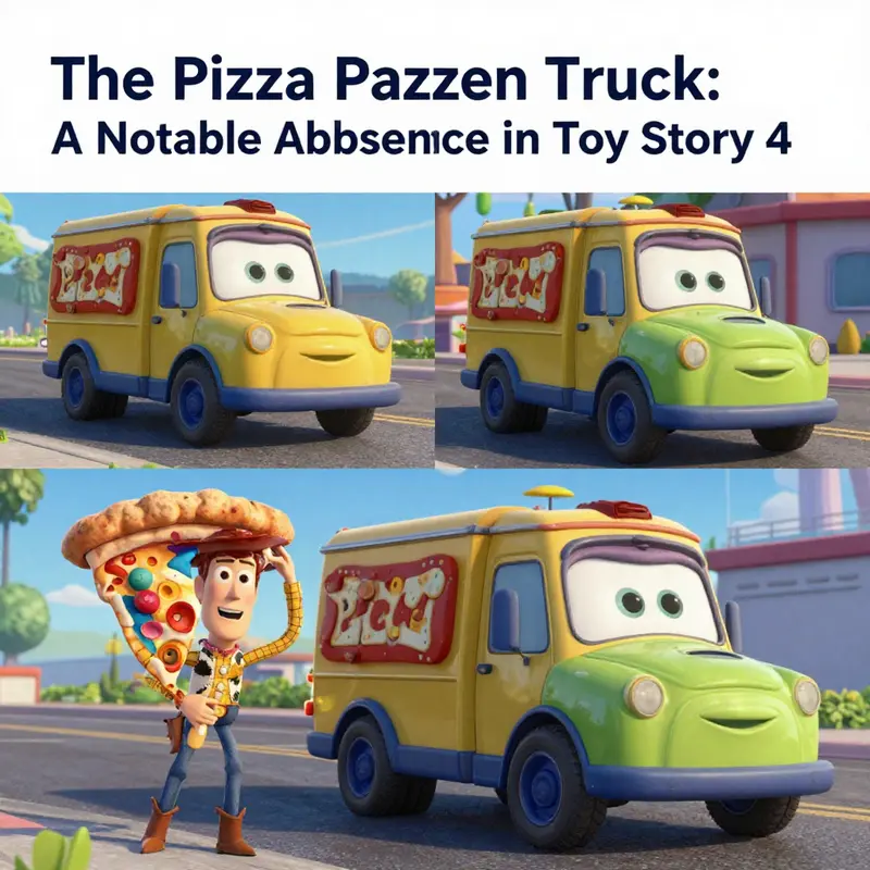 Analyzing the absence of the Pizza Planet Truck in Toy Story 4’s colorful environment.
