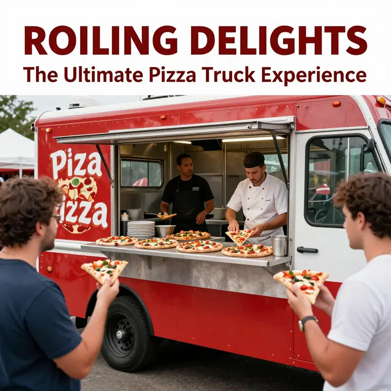 Operational excellence on display at a local food event featuring a colorful pizza truck.