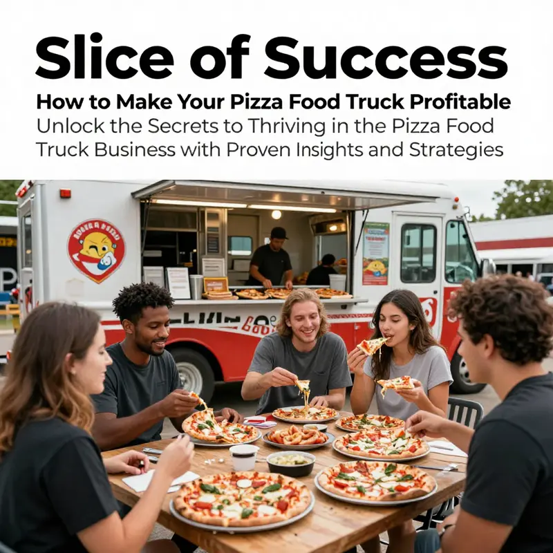 A busy pizza food truck serving customers outdoors, reflecting the excitement and joy of food truck culture.
