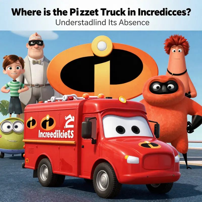 A visual representation of the Pizza Planet Truck’s recurring appearances and its distinct absence in *The Incredibles*.