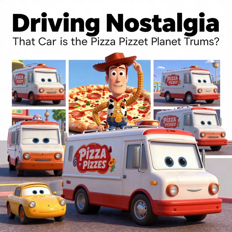 The distinctive design features of the Pizza Planet Truck that make it iconic and memorable.