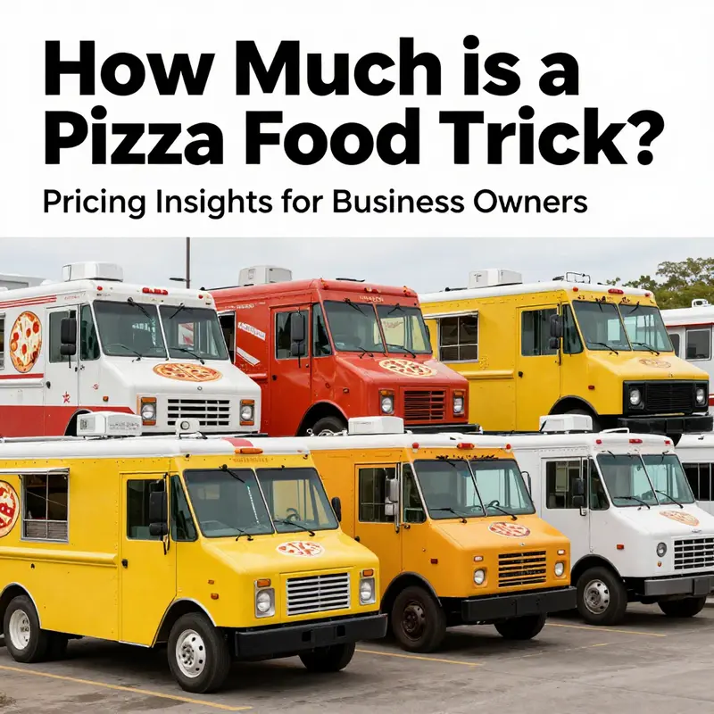 An overview of diverse pizza food trucks representing various price ranges and features.