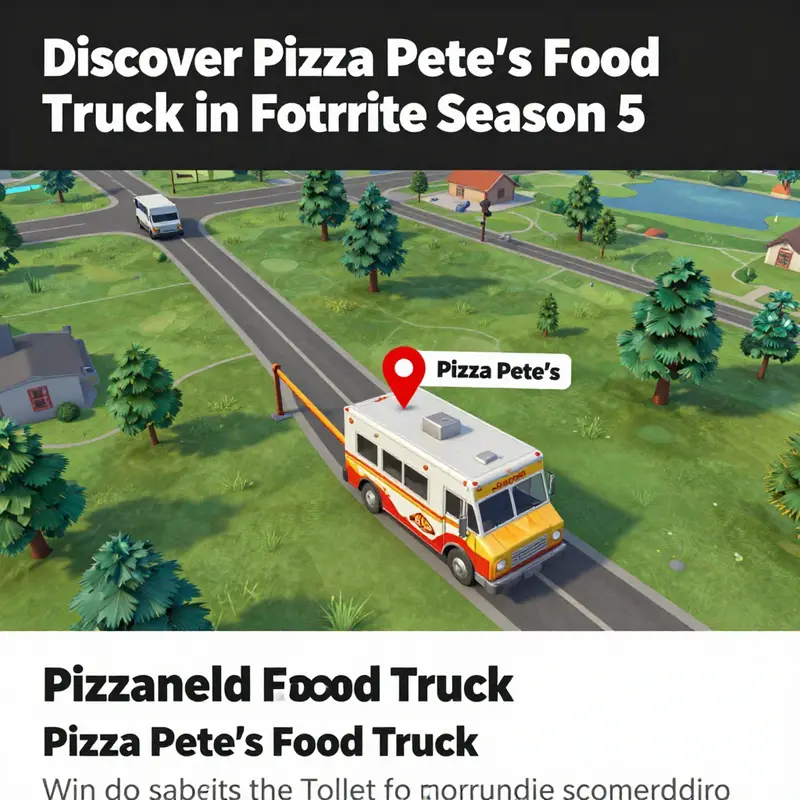 The strategic location of Pizza Pete’s Food Truck in Fortnite Season 5.