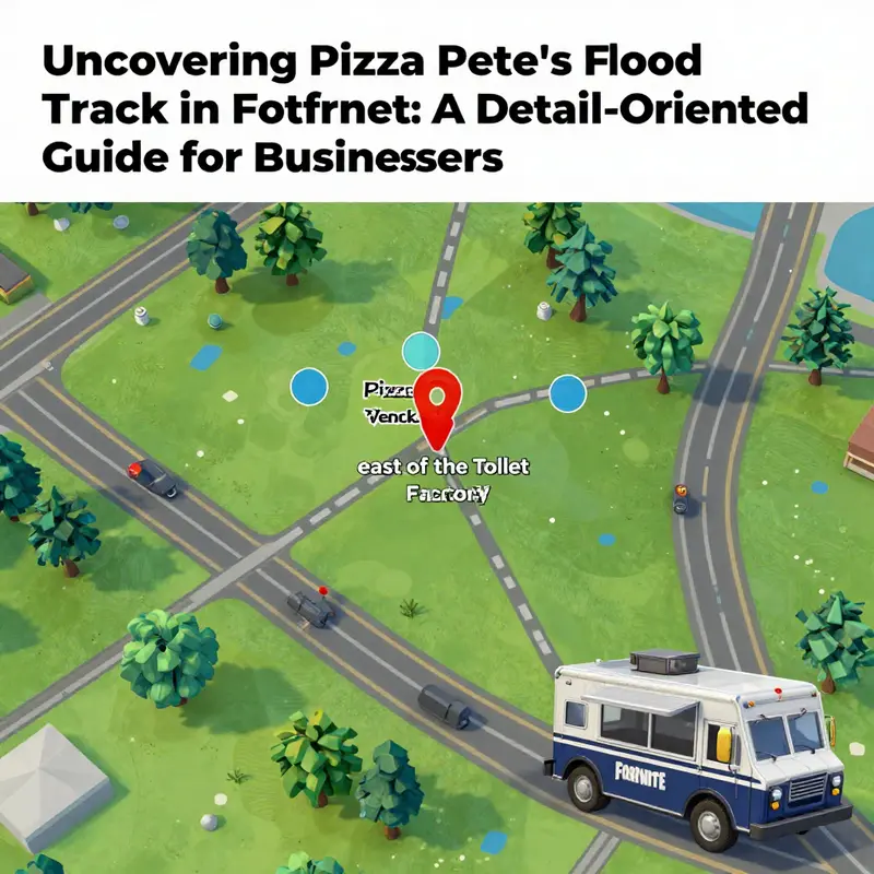 Pizza Pete’s Food Truck marked on the Fortnite map, showcasing its strategic location.