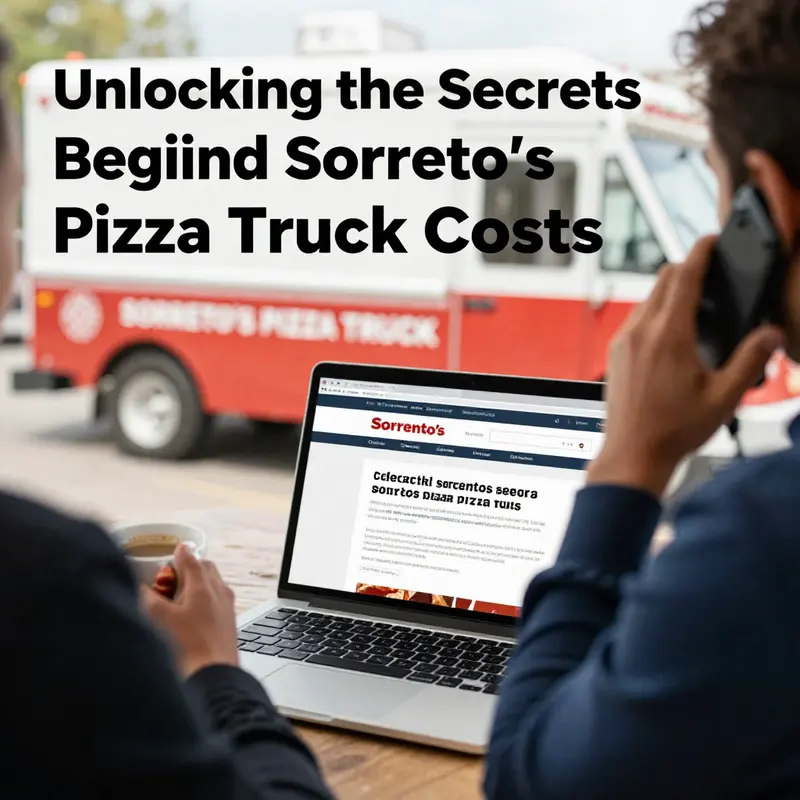 A vibrant Sorrento’s Pizza Truck ready for service at a bustling food truck event.