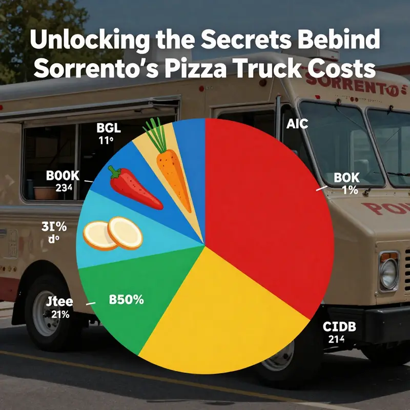 A vibrant Sorrento’s Pizza Truck ready for service at a bustling food truck event.