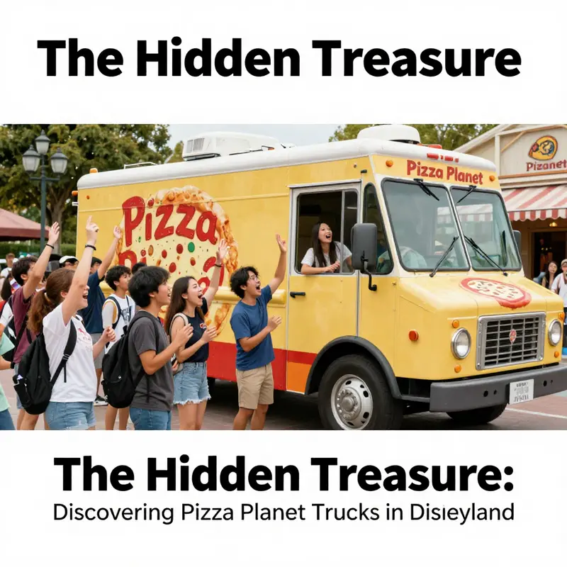 Families eagerly searching for hidden Pizza Planet trucks throughout Disneyland.