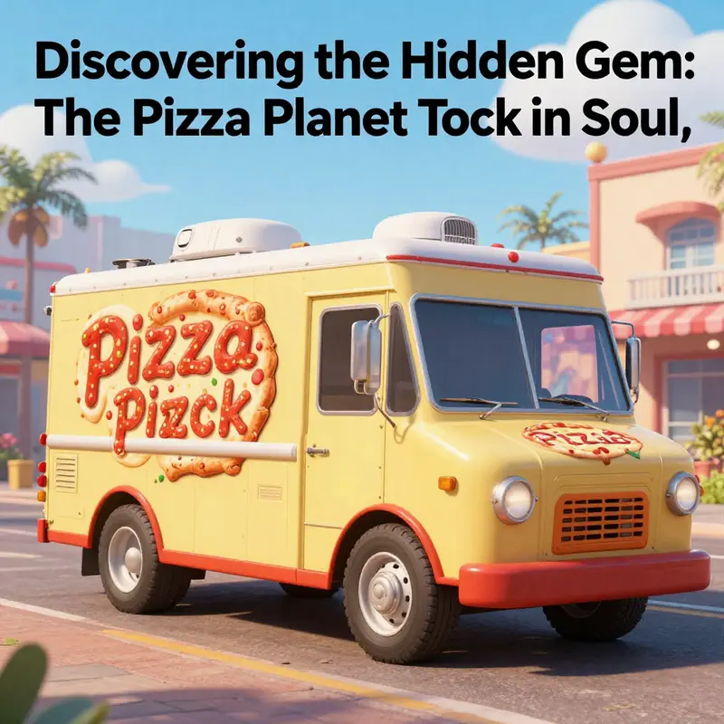An engaging illustration of the Pizza Planet Truck featured alongside iconic characters from Soul, celebrating the film's animation and storytelling.