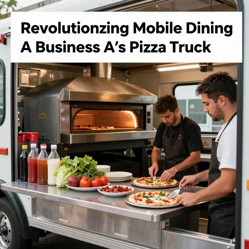 A bustling scene at A’s Pizza Truck during peak hours, highlighting its strategic operational timing.