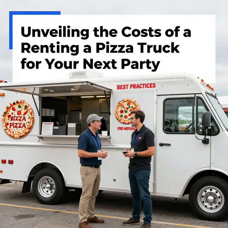 A vibrant mobile pizza truck servicing guests at a lively outdoor party.