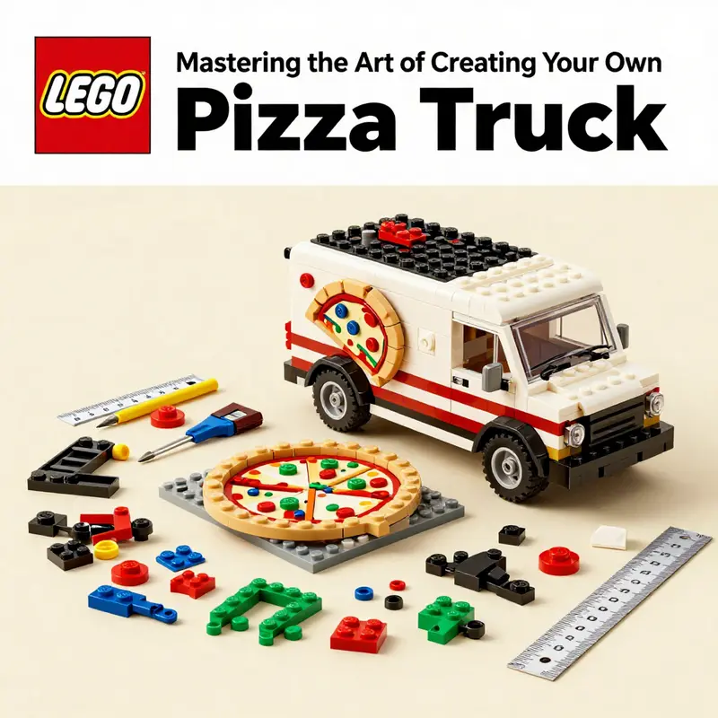 Setting the sturdy base for your LEGO pizza truck ensures a solid framework for creativity.