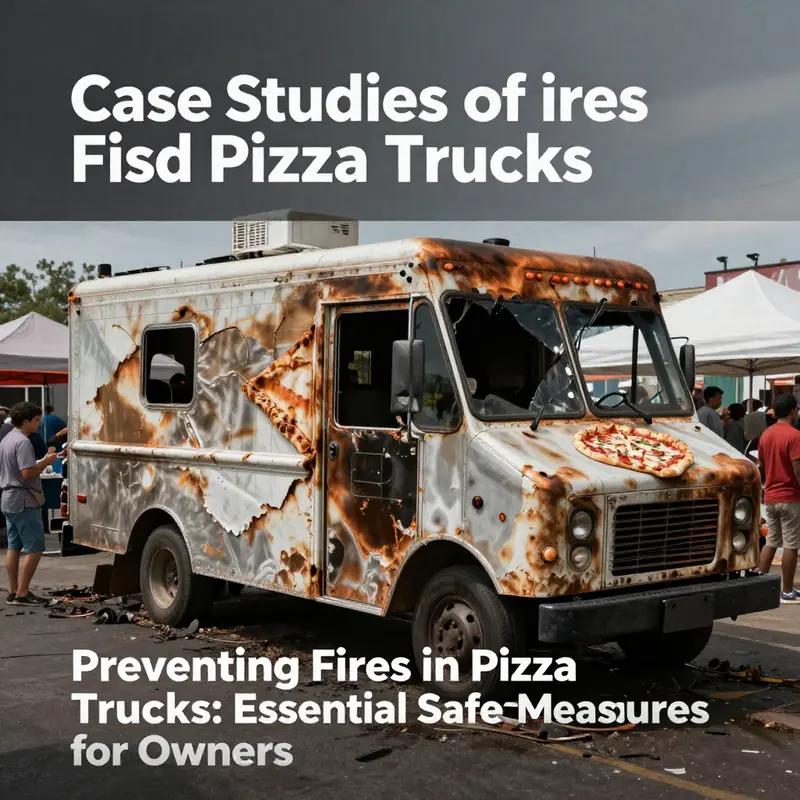 Identifying potential fire hazards in a pizza truck kitchen.