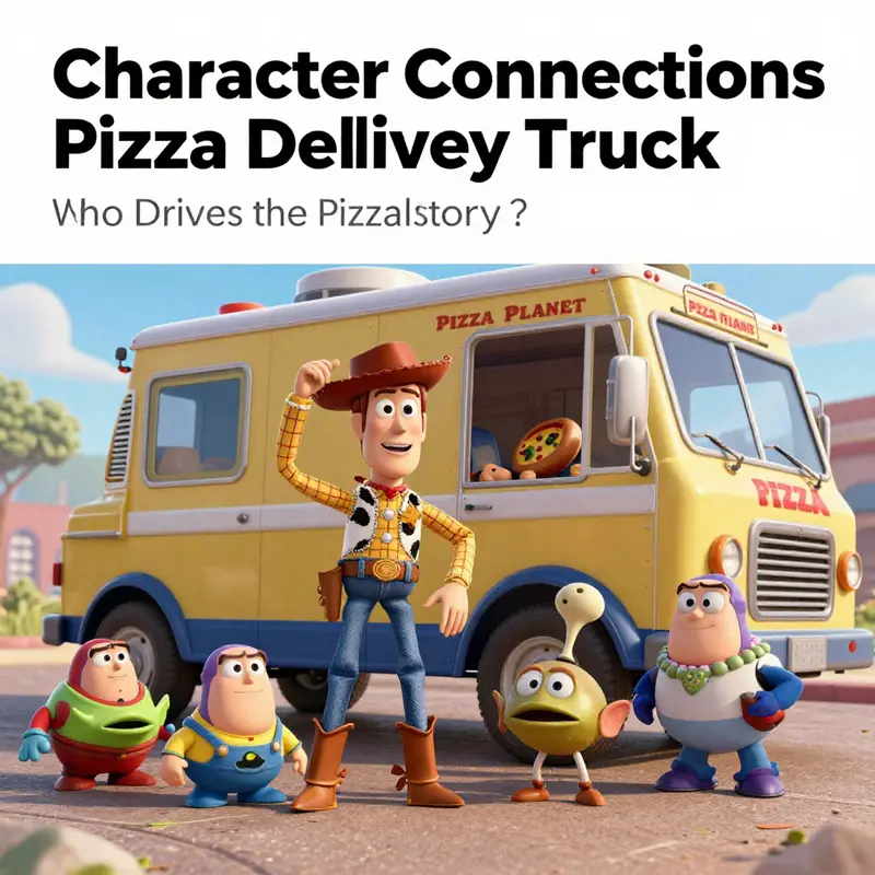 A collection of delivery vehicles showcasing the vibrant and playful design elements from Toy Story.