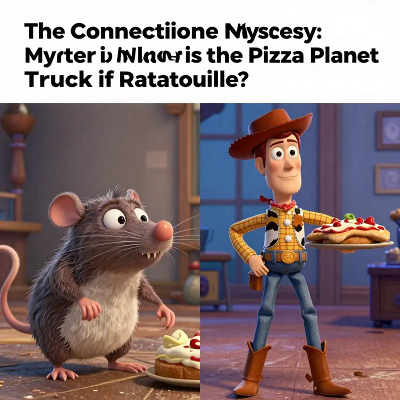 The Pizza Planet Truck against a vibrant Paris, highlighting its absence in Ratatouille.