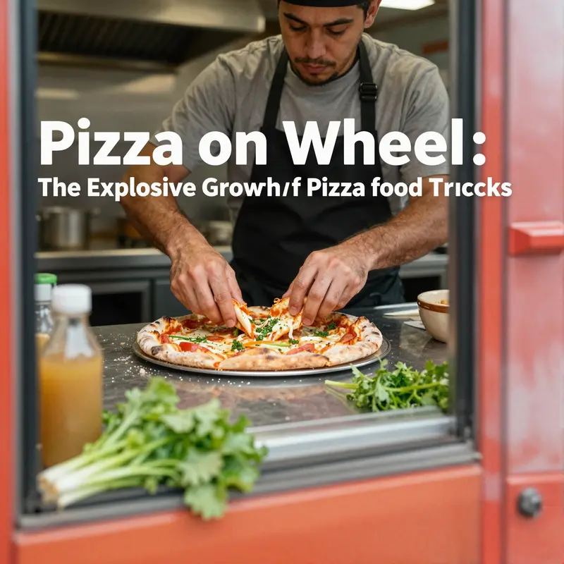 Pizza food trucks attract urban crowds with their vibrant presence.