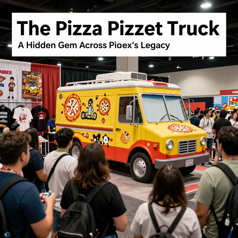 The Pizza Planet Truck featured in its various appearances across Pixar films.