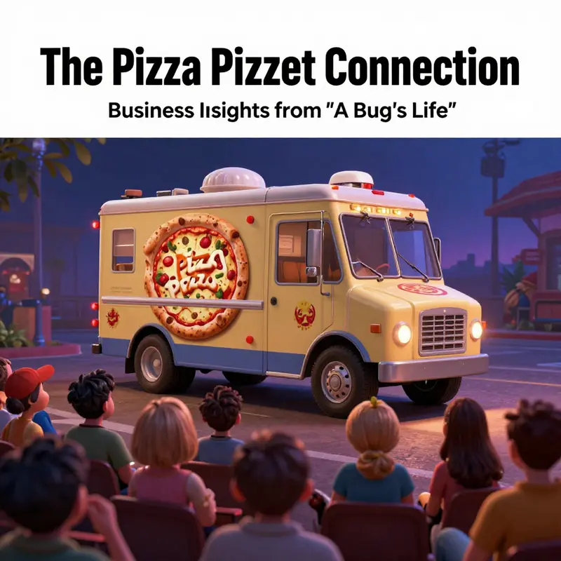 The Pizza Planet truck stands as a key element in *A Bug’s Life*, representing a blend of danger and opportunity.