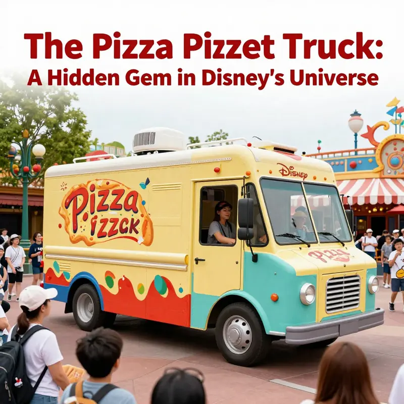 A collage showcasing the Pizza Planet truck in various Disney movies.