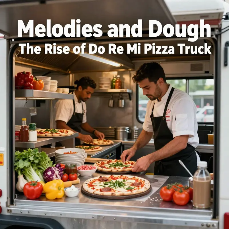 Do Re Mi Pizza Truck serving delicious pizzas at a community event.