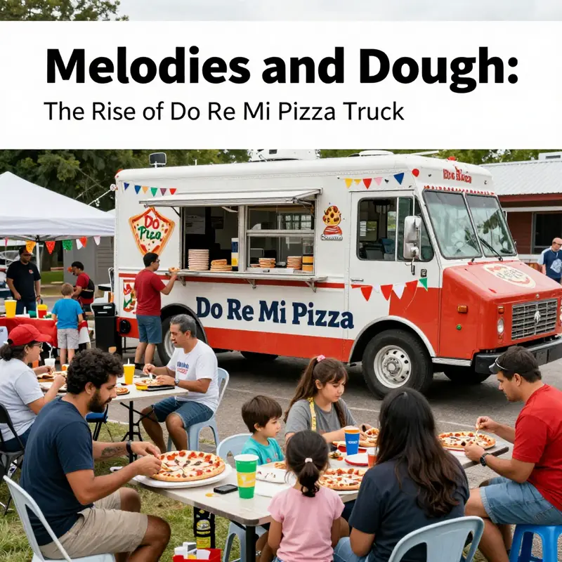 Do Re Mi Pizza Truck serving delicious pizzas at a community event.