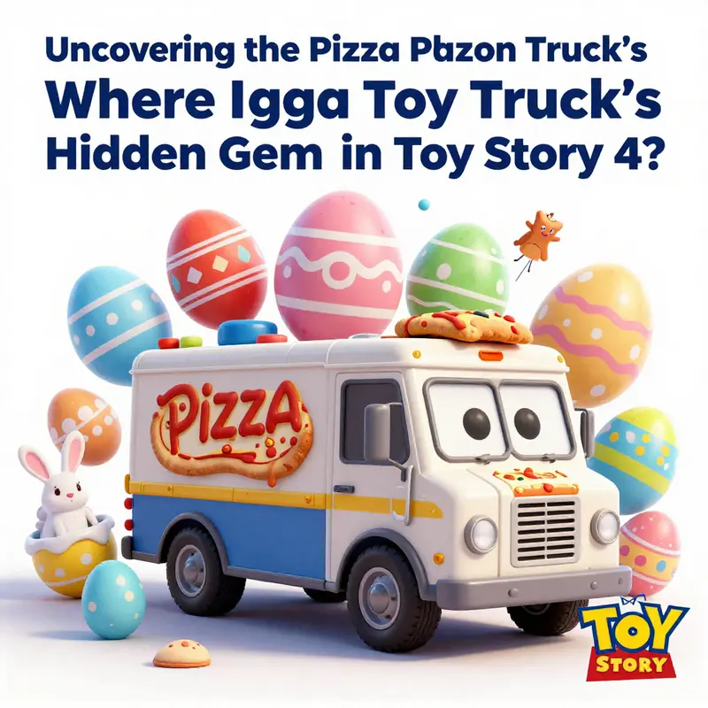 The Pizza Planet Truck parked at the carnival entrance in Toy Story 4.
