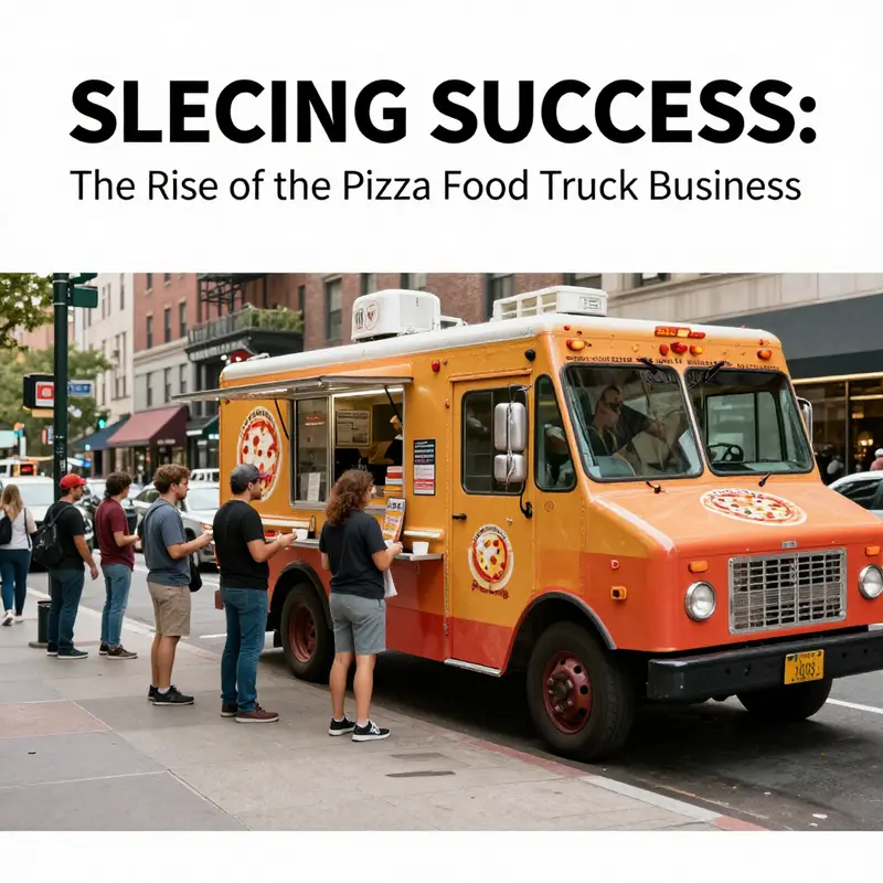 A vibrant selection of pizza slices being served from a food truck, highlighting culinary creativity.