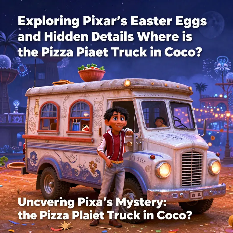 A vibrant scene from Coco highlighting the colorful environment where fans might have expected the Pizza Planet truck.