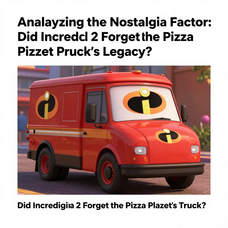 A dynamic moment in Incredibles 2 where the Pizza Planet truck plays a critical role in advancing the plot.
