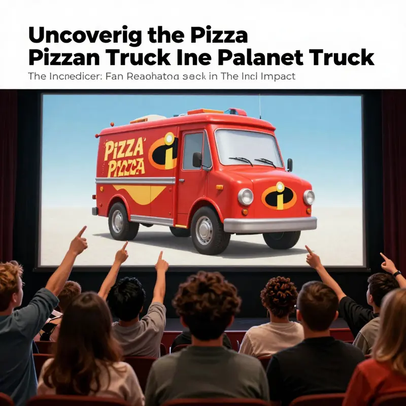 Mr. Incredible’s journey highlighted by the Pizza Planet Truck, blending seamlessly into the scene.