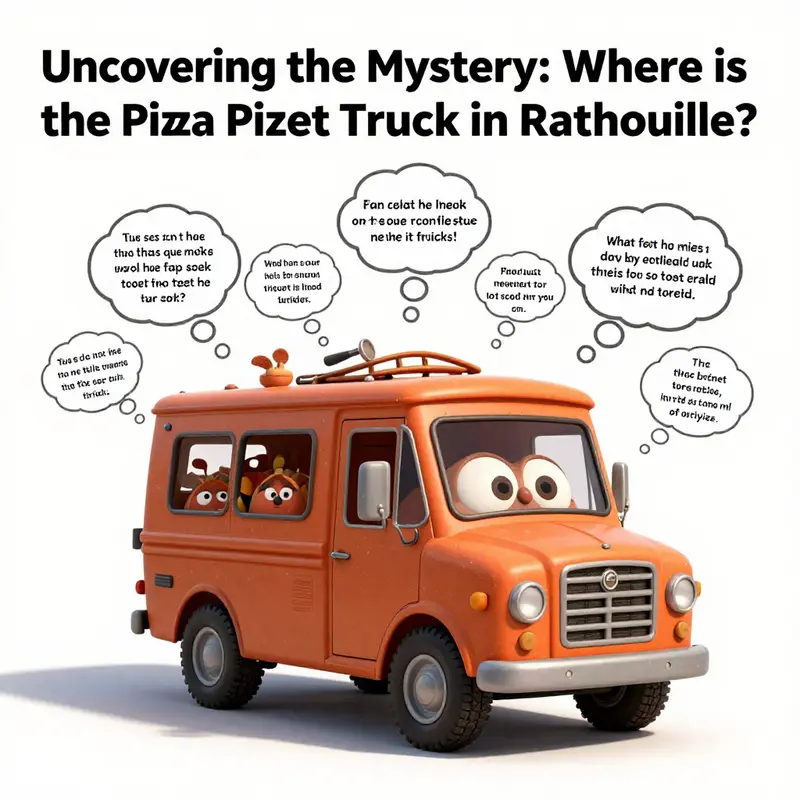 The Pizza Planet Truck against a vibrant Paris, highlighting its absence in Ratatouille.