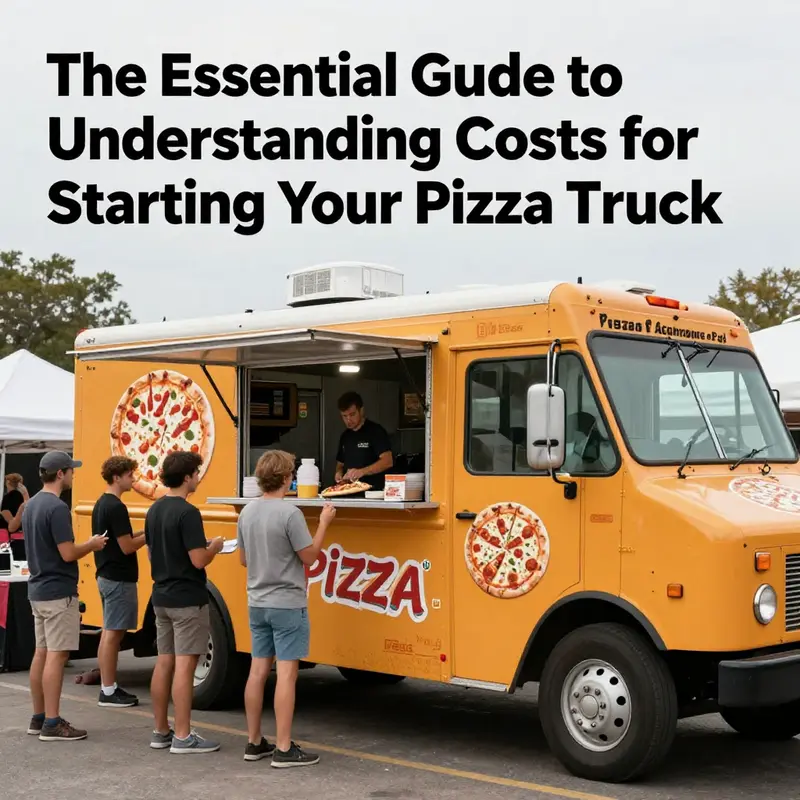 Pizza truck serving happy customers at an outdoor event, showcasing the vibe of a successful food truck operation.