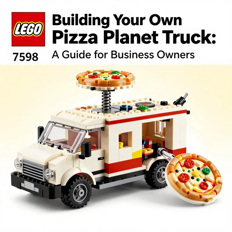 Step-by-step assembly of the LEGO Pizza Planet Truck.