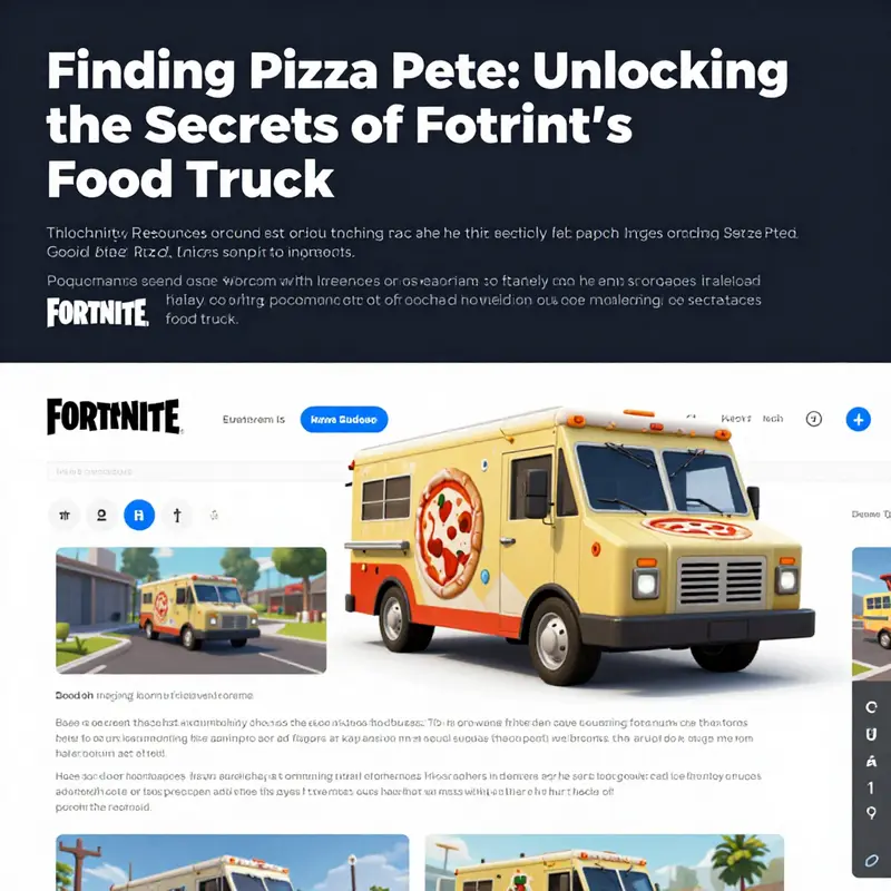 Map depicting the potential locations of Pizza Pete’s food truck within Fortnite’s dynamic environment.