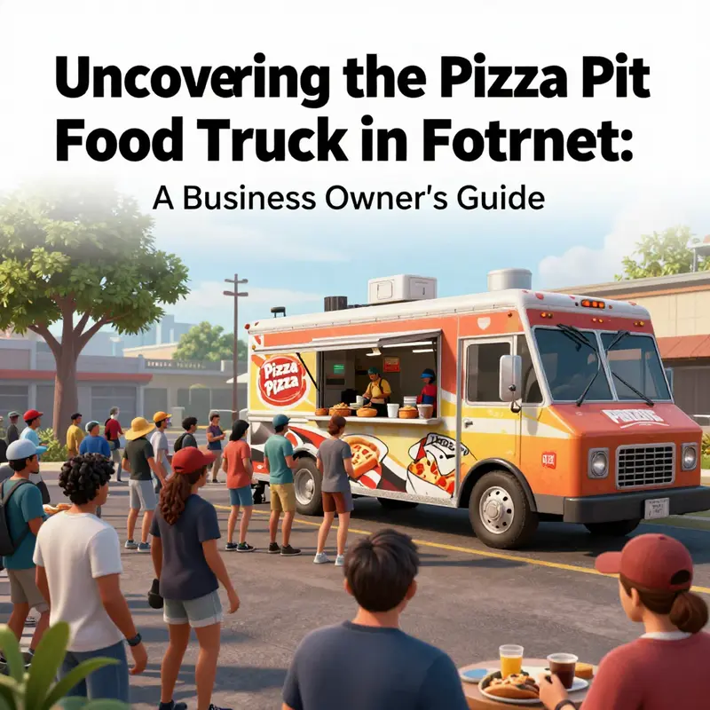 The Fortnite map highlighting the Pizza Pit food truck’s location near Sandy Shores.