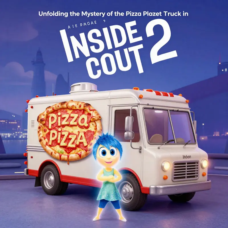 The origami version of the Pizza Planet truck featured in Inside Out 2, located charmingly beside Riley’s bed.